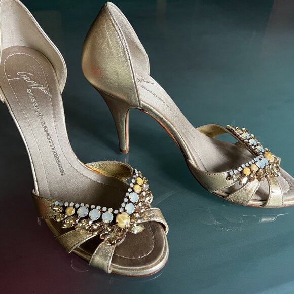 Vintage Giuseppi Zanotti jeweled heels sz 37 - Picture 2 of 9